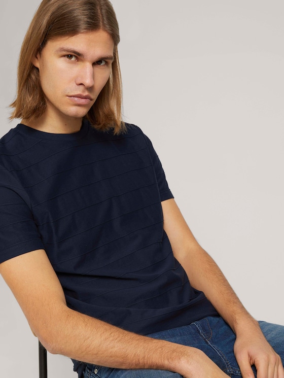strukturiertes T-Shirt - Männer - Sky Captain Blue strukturiertes T-Shirt - Männer - Sky Captain Blue - 5 - TOM TAILOR Denim