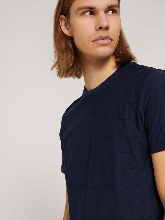 strukturiertes T-Shirt - Männer - Sky Captain Blue strukturiertes T-Shirt - Männer - Sky Captain Blue - 9 - TOM TAILOR Denim