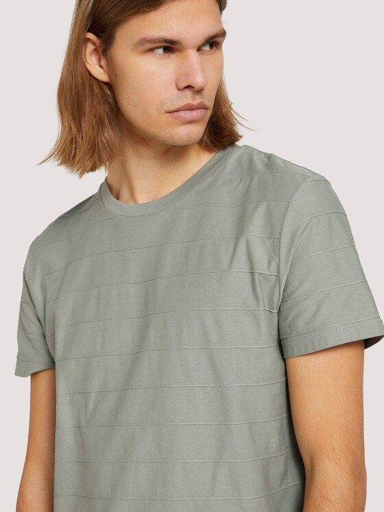 strukturiertes T-Shirt - Männer - Greyish Shadow Olive strukturiertes T-Shirt - Männer - Greyish Shadow Olive - 9 - TOM TAILOR Denim
