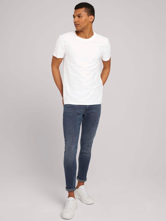 strukturiertes T-Shirt - Männer - White strukturiertes T-Shirt - Männer - White - 3 - TOM TAILOR Denim