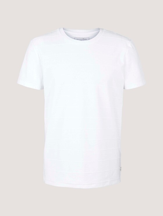 strukturiertes T-Shirt - Männer - White strukturiertes T-Shirt - Männer - White - 7 - TOM TAILOR Denim