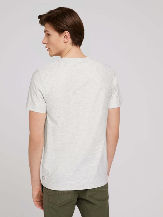 strukturiertes T-Shirt - Männer - wool white melange strukturiertes T-Shirt - Männer - wool white melange - 2 - TOM TAILOR Denim
