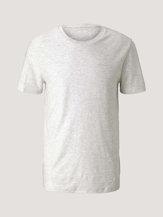 strukturiertes T-Shirt - Männer - wool white melange strukturiertes T-Shirt - Männer - wool white melange - 7 - TOM TAILOR Denim