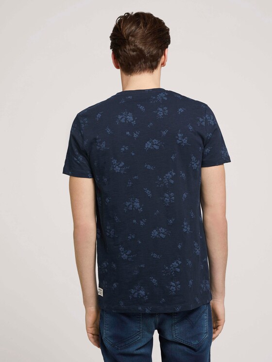 gemustertes T-Shirt mit Bio-Baumwolle - Männer - navy tonal shred flower print gemustertes T-Shirt mit Bio-Baumwolle - Männer - navy tonal shred flower print - 2 - TOM TAILOR Denim