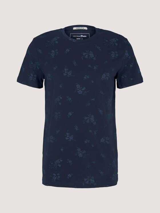 gemustertes T-Shirt mit Bio-Baumwolle - Männer - navy tonal shred flower print gemustertes T-Shirt mit Bio-Baumwolle - Männer - navy tonal shred flower print - 7 - TOM TAILOR Denim