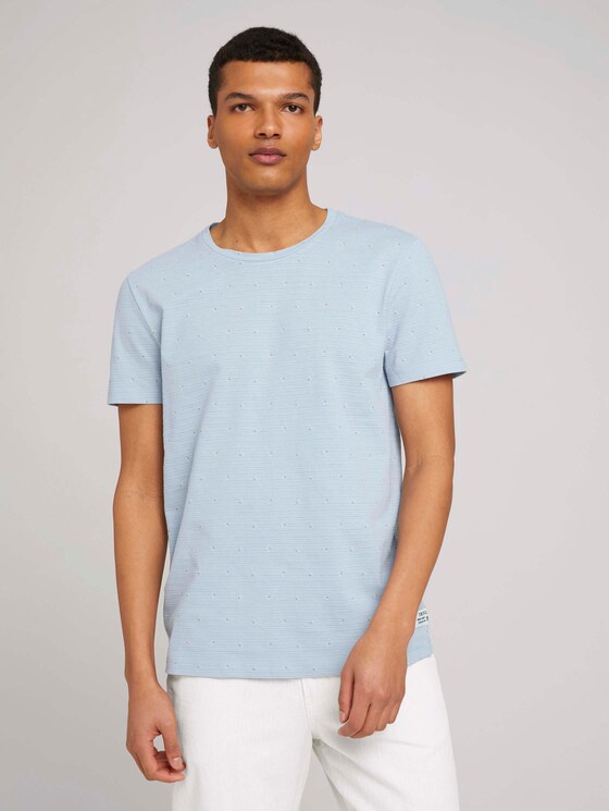 gemustertes T-Shirt - Männer - blue dot triangle print gemustertes T-Shirt - Männer - blue dot triangle print - 1 - TOM TAILOR Denim