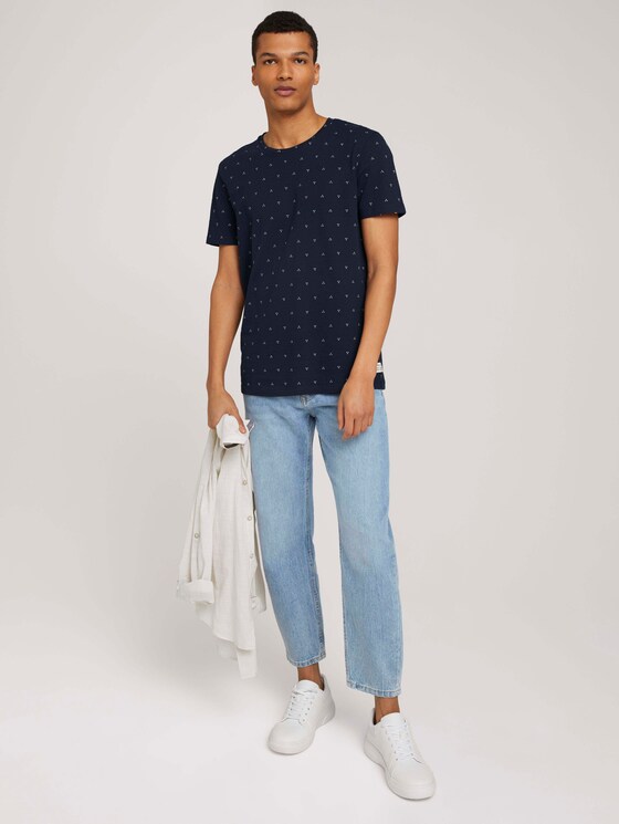 gemustertes T-Shirt - Männer - navy dot triangle print gemustertes T-Shirt - Männer - navy dot triangle print - 3 - TOM TAILOR Denim