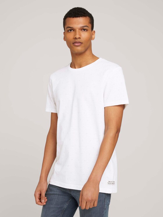 gemustertes T-Shirt - Männer - white dot triangle print gemustertes T-Shirt - Männer - white dot triangle print - 1 - TOM TAILOR Denim