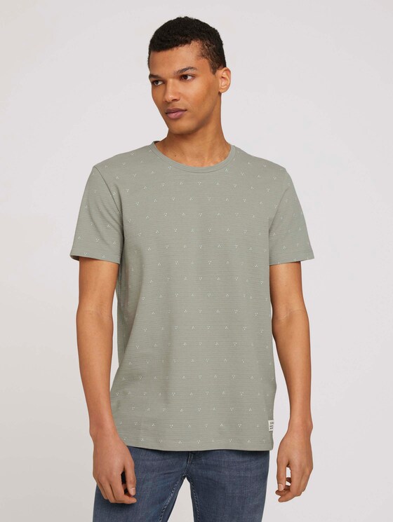 gemustertes T-Shirt - Männer - olive dot triangle print gemustertes T-Shirt - Männer - olive dot triangle print - 1 - TOM TAILOR Denim