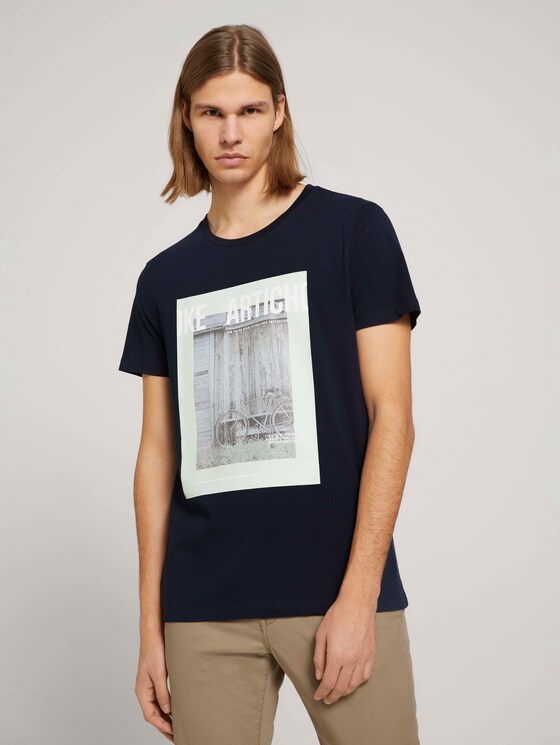 T-Shirt mit Bio-Baumwolle - Männer - Sky Captain Blue T-Shirt mit Bio-Baumwolle - Männer - Sky Captain Blue - 1 - TOM TAILOR Denim