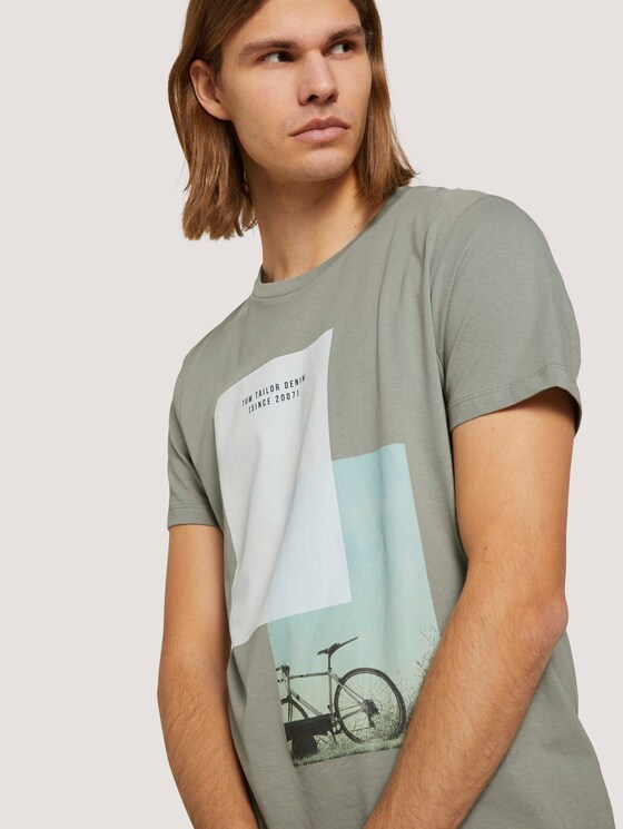 T-Shirt mit Bio-Baumwolle - Männer - Greyish Shadow Olive T-Shirt mit Bio-Baumwolle - Männer - Greyish Shadow Olive - 9 - TOM TAILOR Denim