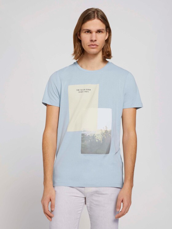 T-Shirt mit Bio-Baumwolle - Männer - Foggy Blue T-Shirt mit Bio-Baumwolle - Männer - Foggy Blue - 1 - TOM TAILOR Denim