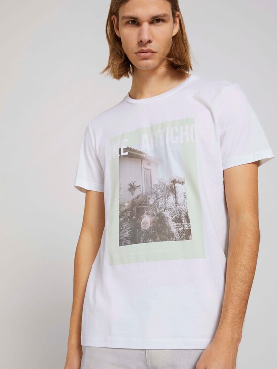 T-Shirt mit Bio-Baumwolle - Männer - White T-Shirt mit Bio-Baumwolle - Männer - White - 5 - TOM TAILOR Denim