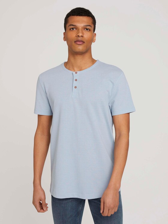 Henley T-Shirt - Männer - foggy blue melange Henley T-Shirt - Männer - foggy blue melange - 1 - TOM TAILOR Denim