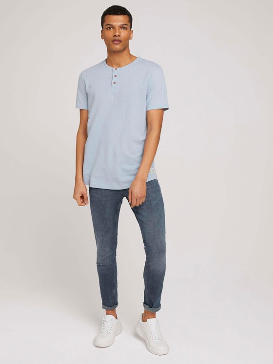 Henley T-Shirt - Männer - foggy blue melange Henley T-Shirt - Männer - foggy blue melange - 3 - TOM TAILOR Denim