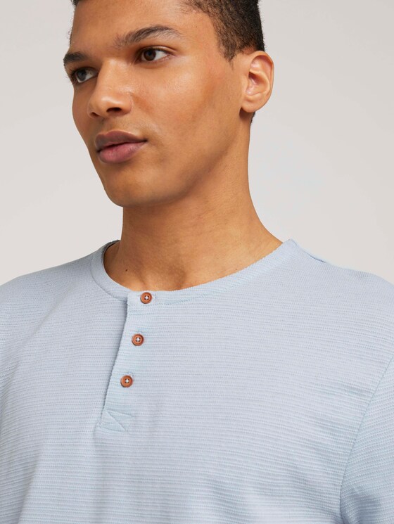 Henley T-Shirt - Männer - foggy blue melange Henley T-Shirt - Männer - foggy blue melange - 9 - TOM TAILOR Denim