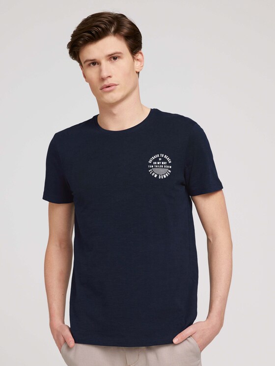 T-Shirt mit Bio-Baumwolle - Männer - Sky Captain Blue T-Shirt mit Bio-Baumwolle - Männer - Sky Captain Blue - 1 - TOM TAILOR Denim