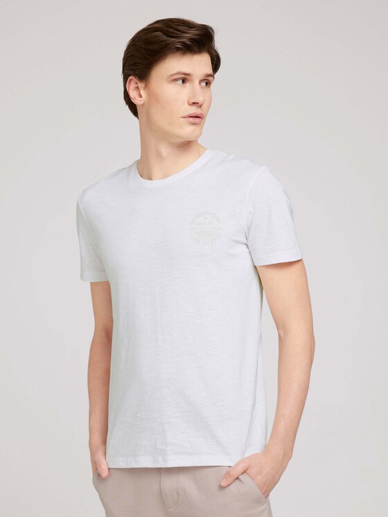 T-Shirt mit Bio-Baumwolle - Männer - White T-Shirt mit Bio-Baumwolle - Männer - White - 1 - TOM TAILOR Denim