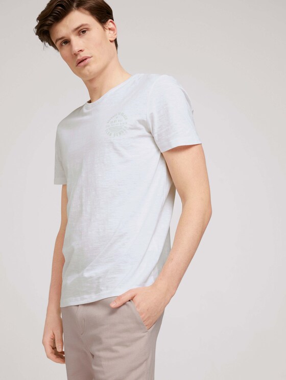 T-Shirt mit Bio-Baumwolle - Männer - White T-Shirt mit Bio-Baumwolle - Männer - White - 5 - TOM TAILOR Denim