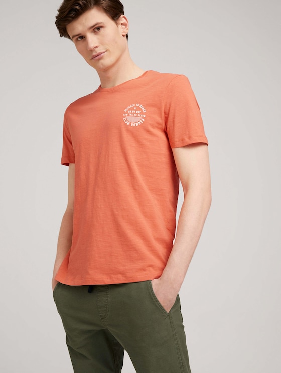 T-Shirt mit Bio-Baumwolle - Männer - orange lobster T-Shirt mit Bio-Baumwolle - Männer - orange lobster - 5 - TOM TAILOR Denim