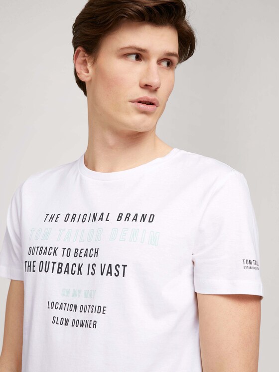 T-Shirt mit Bio-Baumwolle - Männer - White T-Shirt mit Bio-Baumwolle - Männer - White - 9 - TOM TAILOR Denim
