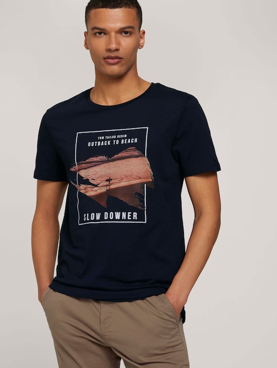 T-shirt made of organic cotton - Men - Sky Captain Blue - 5 - TOM TAILOR Denim