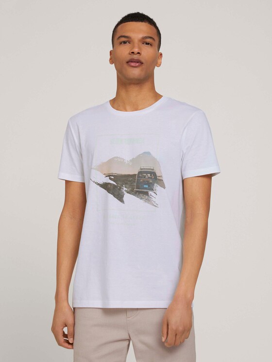 T-shirt made of organic cotton - Men - White T-shirt made of organic cotton - Men - White - 1 - TOM TAILOR Denim