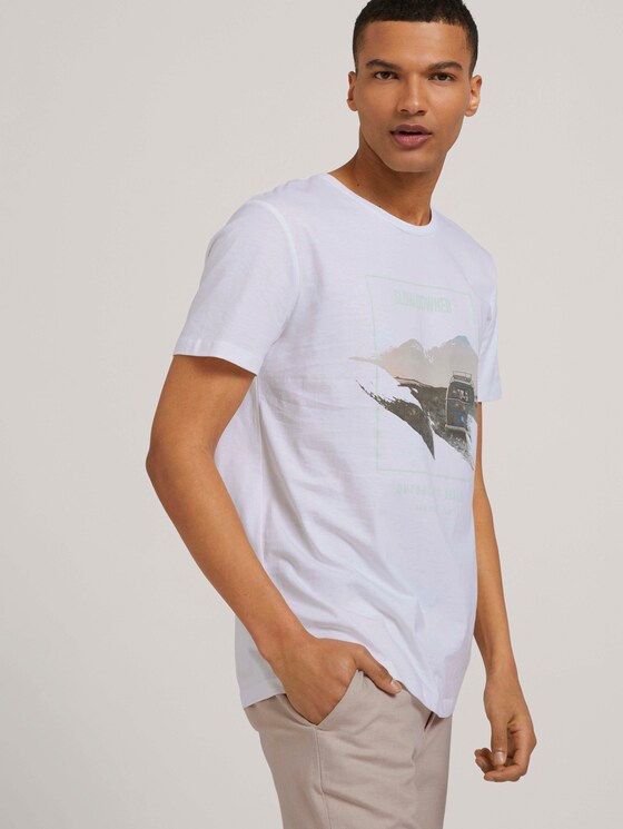 T-shirt made of organic cotton - Men - White - 5 - TOM TAILOR Denim