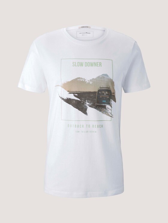 T-shirt made of organic cotton - Men - White T-shirt made of organic cotton - Men - White - 7 - TOM TAILOR Denim