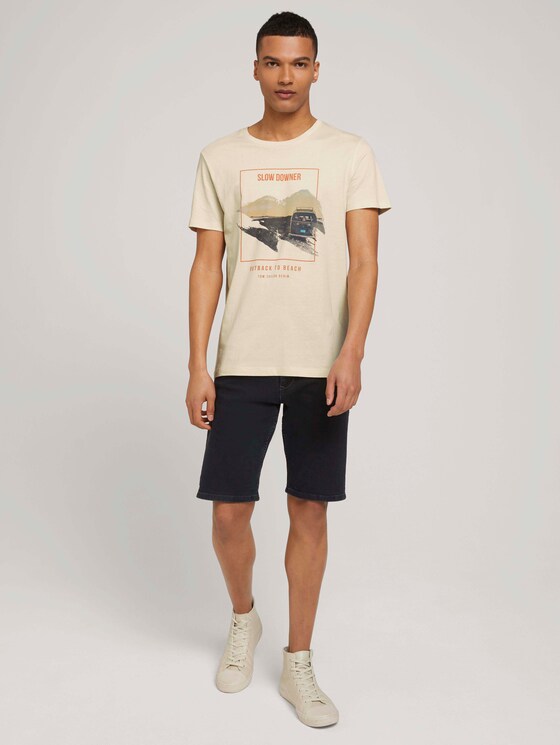 Print T-Shirt mit Bio-Baumwolle - Männer - smoke white Print T-Shirt mit Bio-Baumwolle - Männer - smoke white - 3 - TOM TAILOR Denim