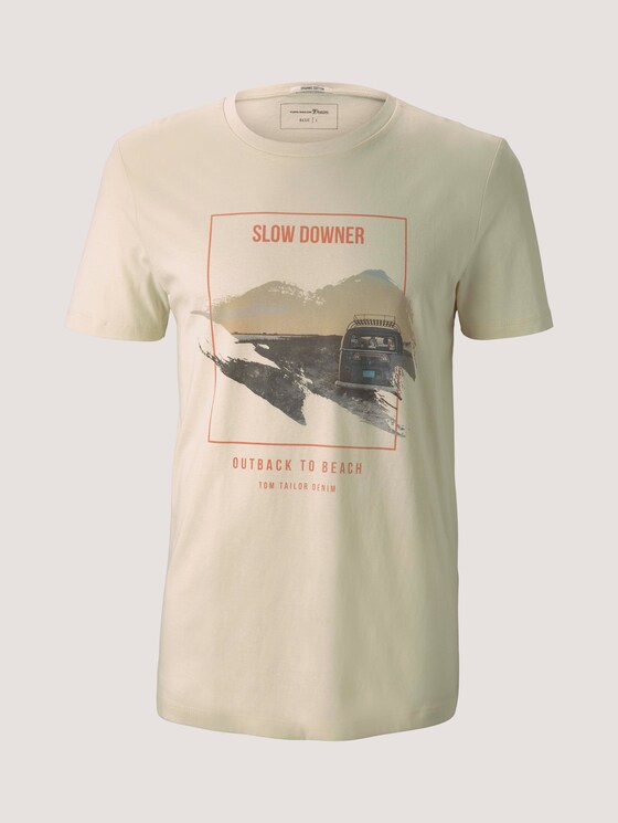 Print T-Shirt mit Bio-Baumwolle - Männer - smoke white Print T-Shirt mit Bio-Baumwolle - Männer - smoke white - 7 - TOM TAILOR Denim