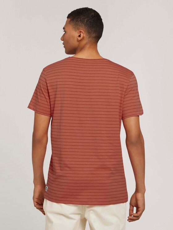 gestreiftes T-Shirt mit Bio-Baumwolle - Männer - lobster ornage tonal stripe gestreiftes T-Shirt mit Bio-Baumwolle - Männer - lobster ornage tonal stripe - 2 - TOM TAILOR Denim