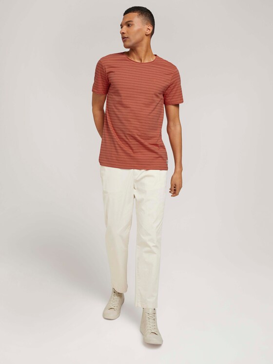 gestreiftes T-Shirt mit Bio-Baumwolle - Männer - lobster ornage tonal stripe gestreiftes T-Shirt mit Bio-Baumwolle - Männer - lobster ornage tonal stripe - 3 - TOM TAILOR Denim