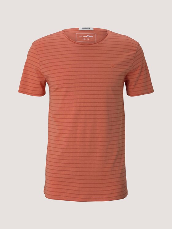 gestreiftes T-Shirt mit Bio-Baumwolle - Männer - lobster ornage tonal stripe gestreiftes T-Shirt mit Bio-Baumwolle - Männer - lobster ornage tonal stripe - 7 - TOM TAILOR Denim
