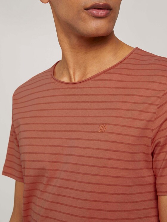 gestreiftes T-Shirt mit Bio-Baumwolle - Männer - lobster ornage tonal stripe gestreiftes T-Shirt mit Bio-Baumwolle - Männer - lobster ornage tonal stripe - 9 - TOM TAILOR Denim