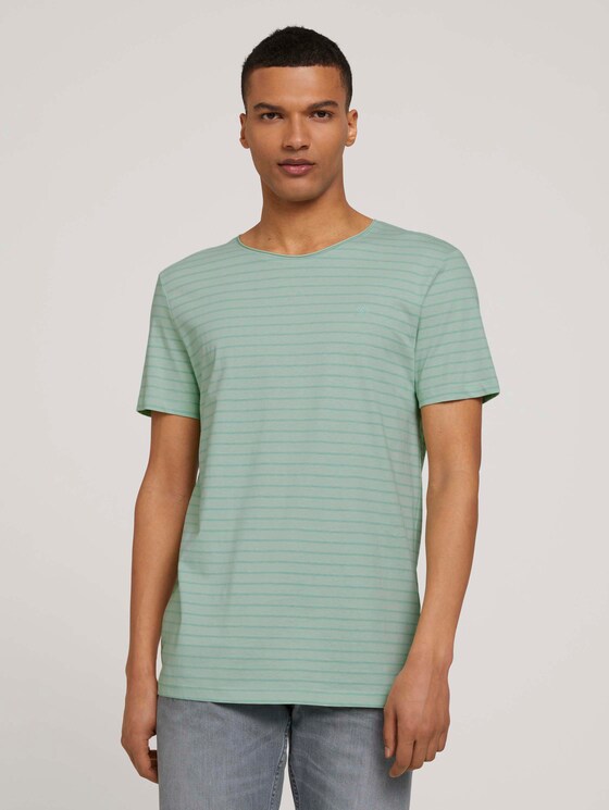 gestreiftes T-Shirt mit Bio-Baumwolle - Männer - mint tonal stripe gestreiftes T-Shirt mit Bio-Baumwolle - Männer - mint tonal stripe - 1 - TOM TAILOR Denim