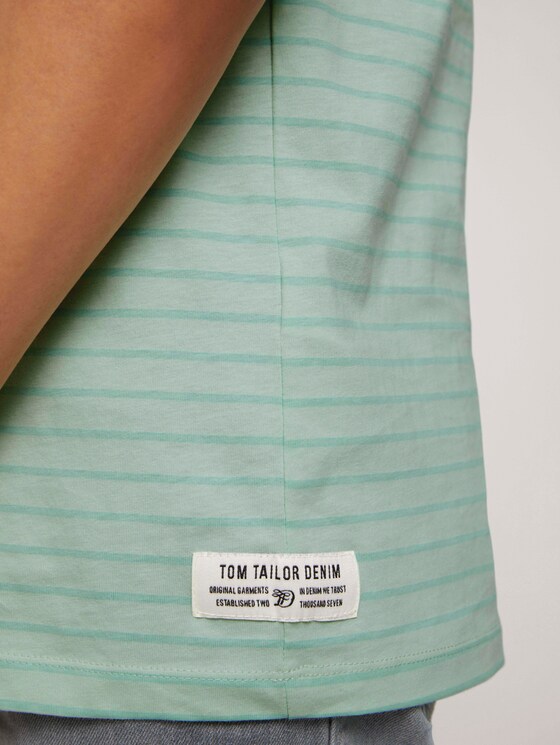 gestreiftes T-Shirt mit Bio-Baumwolle - Männer - mint tonal stripe gestreiftes T-Shirt mit Bio-Baumwolle - Männer - mint tonal stripe - 10 - TOM TAILOR Denim
