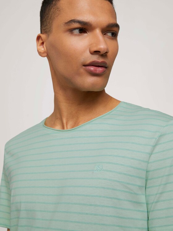 gestreiftes T-Shirt mit Bio-Baumwolle - Männer - mint tonal stripe gestreiftes T-Shirt mit Bio-Baumwolle - Männer - mint tonal stripe - 9 - TOM TAILOR Denim