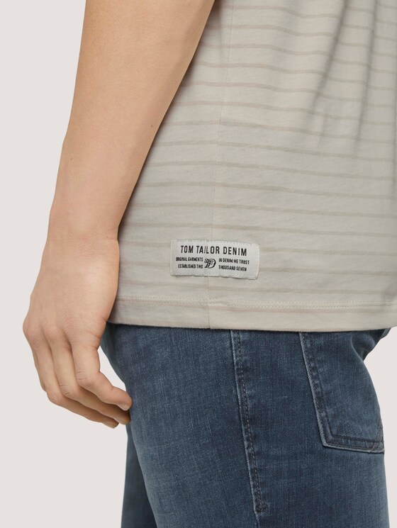 gestreiftes T-Shirt mit Bio-Baumwolle - Männer - beige tonal stripe gestreiftes T-Shirt mit Bio-Baumwolle - Männer - beige tonal stripe - 9 - TOM TAILOR Denim