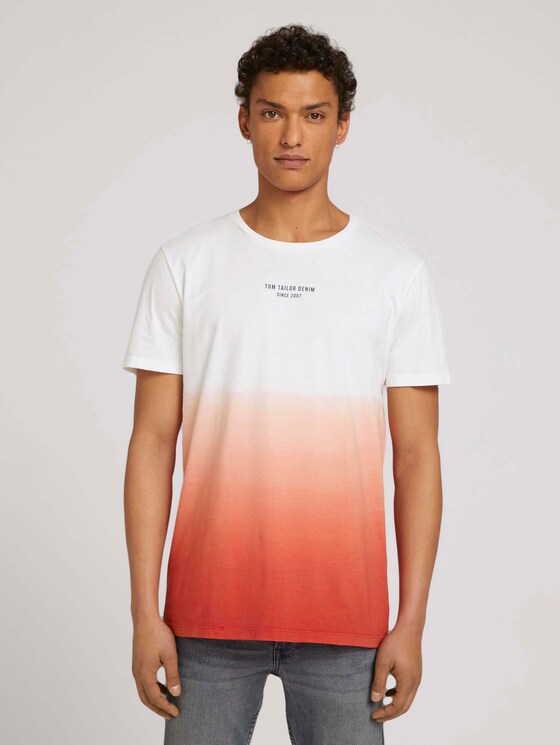 T-shirt met verloop - Mannen - orange lobster T-shirt met verloop - Mannen - orange lobster - 1 - TOM TAILOR Denim