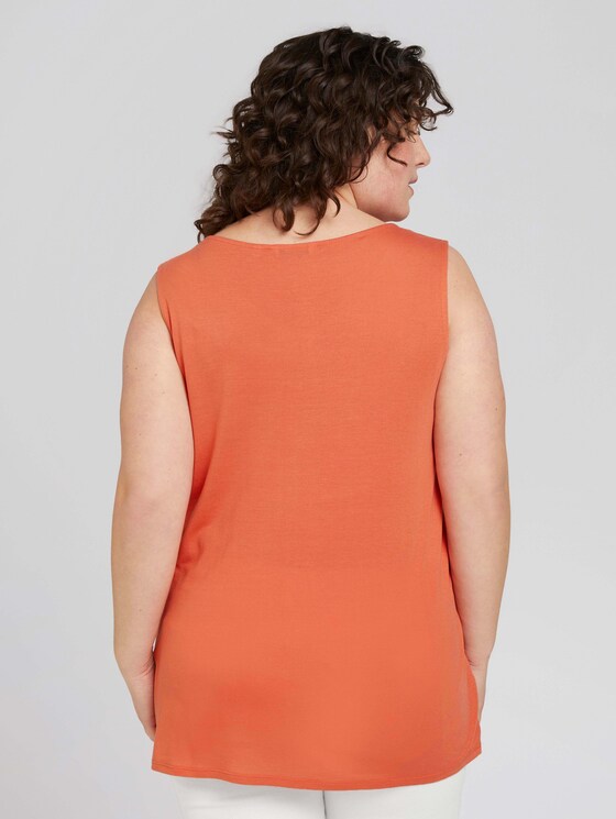 ärmelloses Shirt mit Faltendetail - Frauen - sundown coral ärmelloses Shirt mit Faltendetail - Frauen - sundown coral - 2 - My True Me