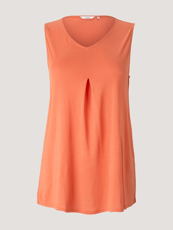 ärmelloses Shirt mit Faltendetail - Frauen - sundown coral ärmelloses Shirt mit Faltendetail - Frauen - sundown coral - 7 - My True Me
