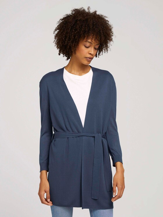 Cardigan mit LENZING™ ECOVERO™ - Frauen - Vintage Indigo Blue Cardigan mit LENZING™ ECOVERO™ - Frauen - Vintage Indigo Blue - 1 - Mine to five