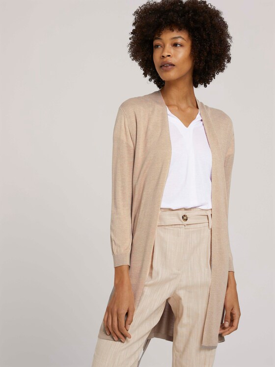 Cardigan mit LENZING™ ECOVERO™ - Frauen - cream toffee melange Cardigan mit LENZING™ ECOVERO™ - Frauen - cream toffee melange - 5 - Mine to five