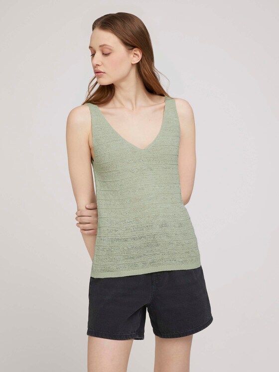 Textured knitted top - Women - light dusty green Textured knitted top - Women - light dusty green - 1 - TOM TAILOR Denim