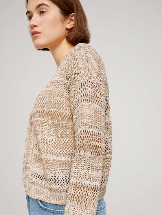 Lockerer Cardigan mit Struktur - Frauen - dune beige Lockerer Cardigan mit Struktur - Frauen - dune beige - 9 - TOM TAILOR Denim