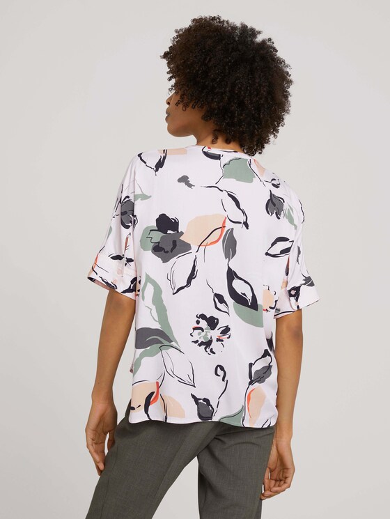Oversized Kurzarmbluse - Frauen - floral design Oversized Kurzarmbluse - Frauen - floral design - 2 - Mine to five