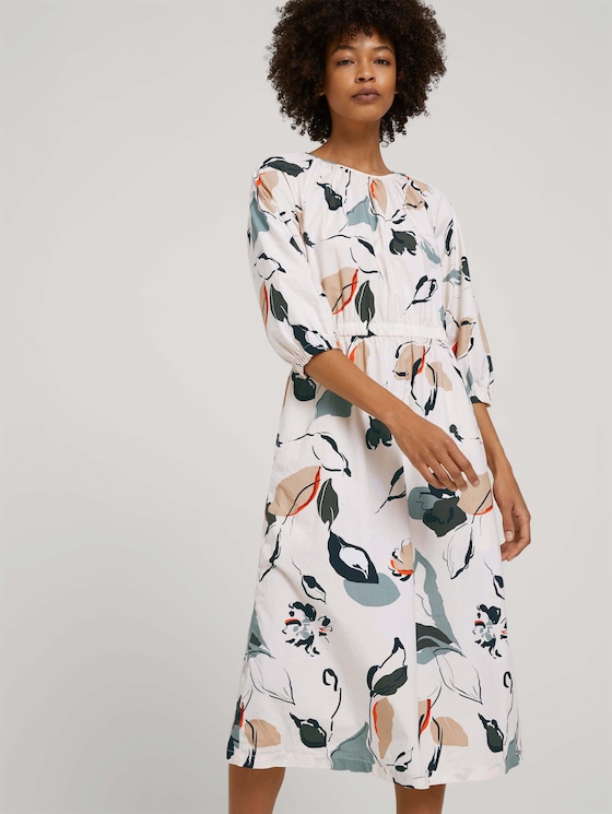 flower midi dresses with sleeves