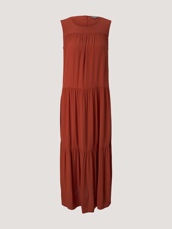 Ärmelloses Maxikleid mit Raffungen - Frauen - Rooibos Orange Ärmelloses Maxikleid mit Raffungen - Frauen - Rooibos Orange - 7 - Mine to five