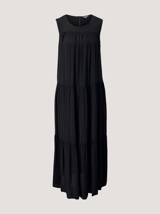 Sleeveless maxi dress with ruffles - Women - deep black Sleeveless maxi dress with ruffles - Women - deep black - 7 - Mine to five
